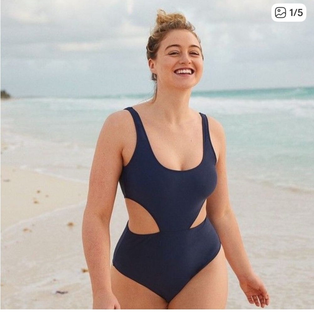 Aerie Midnight Blue Cutout One Piece Swimsuit